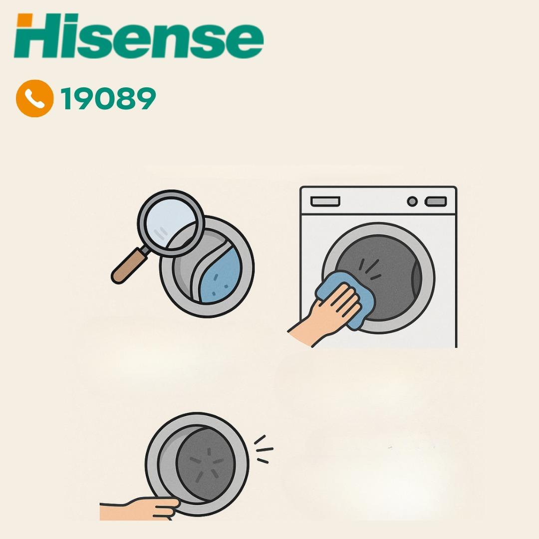 تنظيف كاوتش باب الغسالة هايسنس( الجلدة المطاطية)